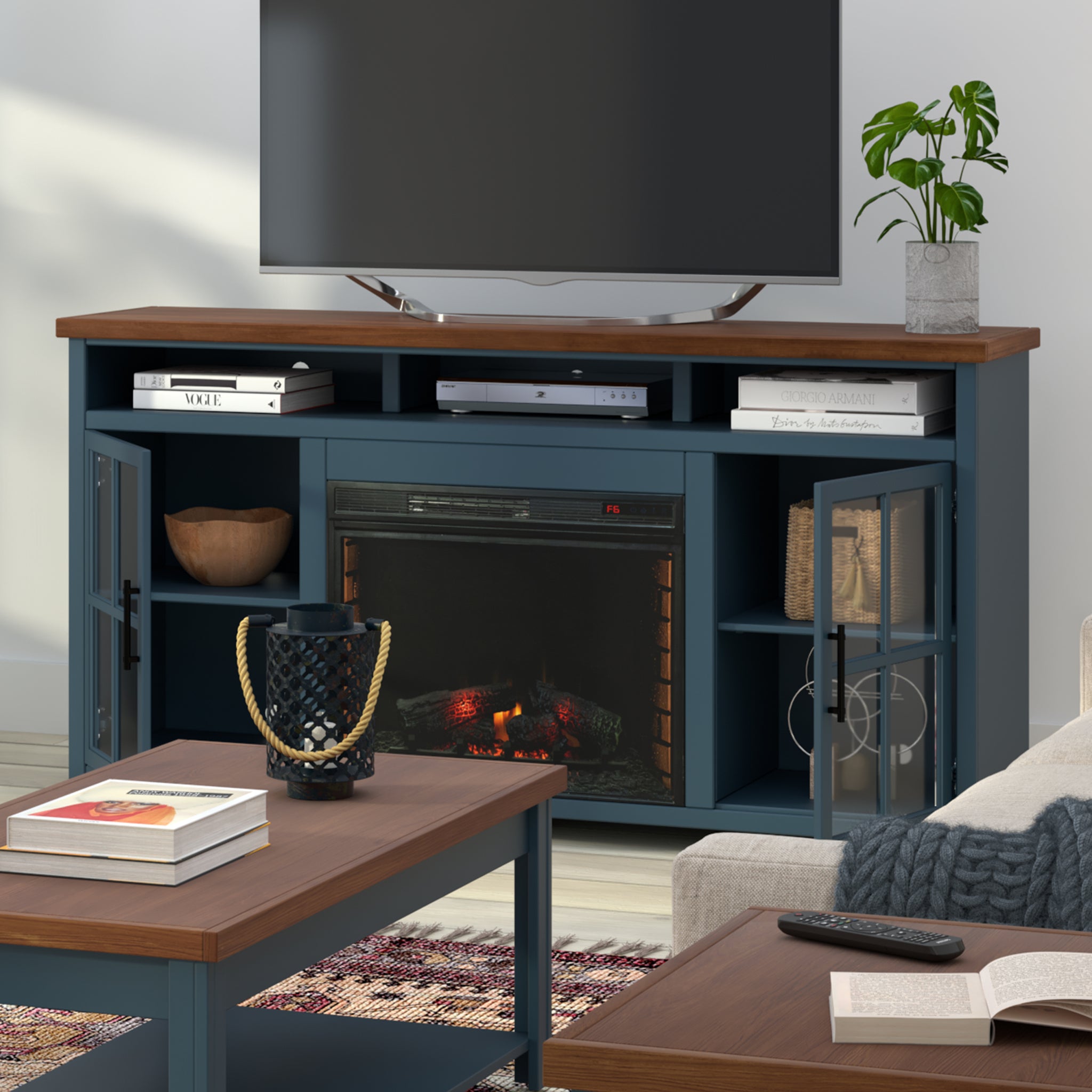 Nantucket 74 inch Fireplace TV Stand up to 40-electric-no-blue-400-vent free-primary