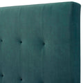 King Size Green Velvet Tufted Upholstered Platform Bed Box Spring Required King Green Wood Bedroom Contemporary,Modern,Transitional Bed Frame Foam Polyester