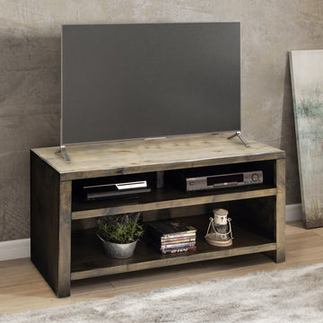 Joshua Creek 48 Inch Tv Stand For Tvs Up To 55 Inches, No Assembly Required, Barnwood Finish Light Brown Brown Primary Living Space 40 49 Inches 50 59 Inches Rustic,Transitional Alder 55 Inches Wood