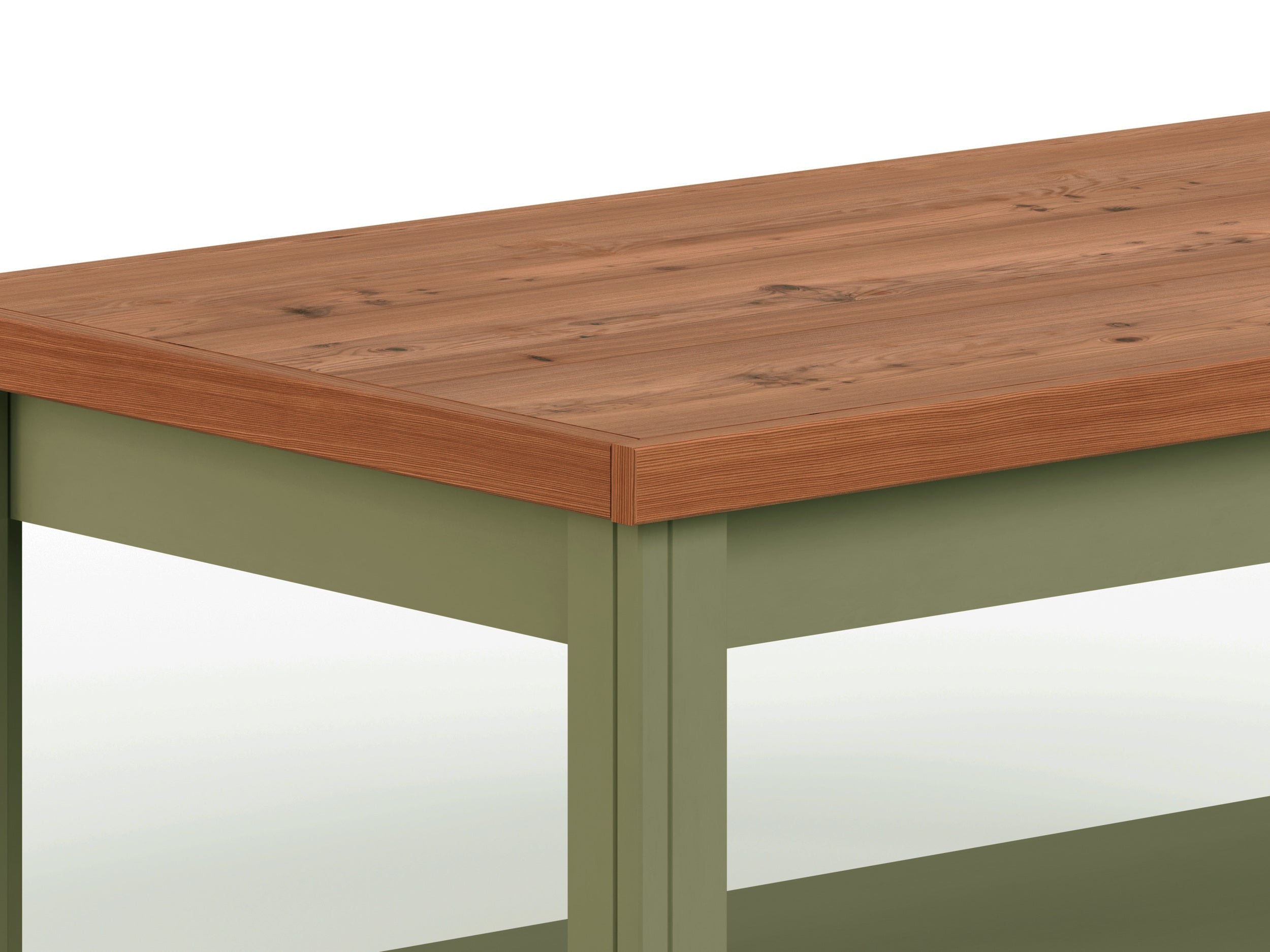 Vineyard 48 Inch Coffee Table, No Assembly Required, Sage Green And Fr
