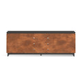 Graceland 85 Inch Tv Stand Console For Tvs Up To 95 Inches, No Assembly Required, Black With Bourbon Finish Brown Brown Primary Living Space 80 89 Inches 90 Inches Or Larger Contemporary,Modern,Scandinavian Poplar 85 Inches Wood