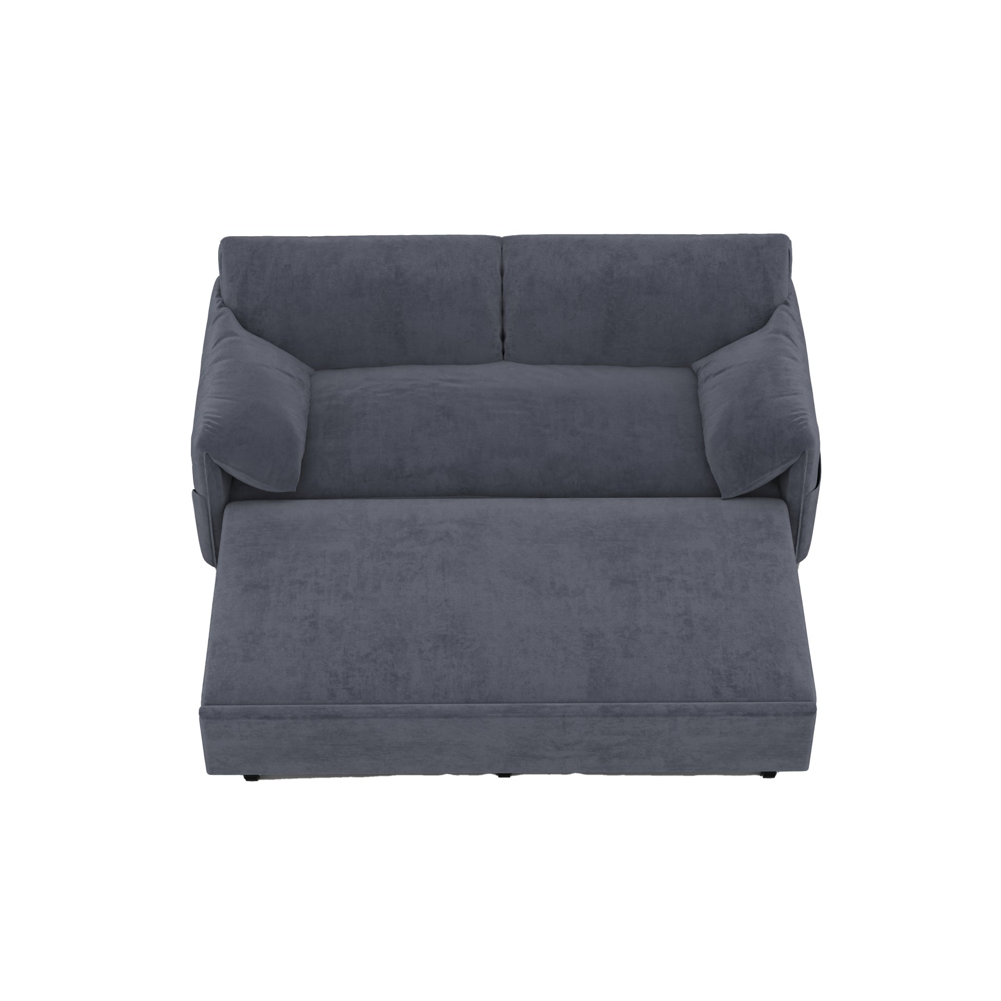 63.8" Queen Pull Out Sofa Bed, 3 In 1 Convertible Sleeper Sofa With Side Storage,Multi Functional Velvet Loveseat Bed For Living Room,Bedroom,Apartment,Office,Grey Old Sku:W1885122052 Grey Velvet Velvet 2 Seat