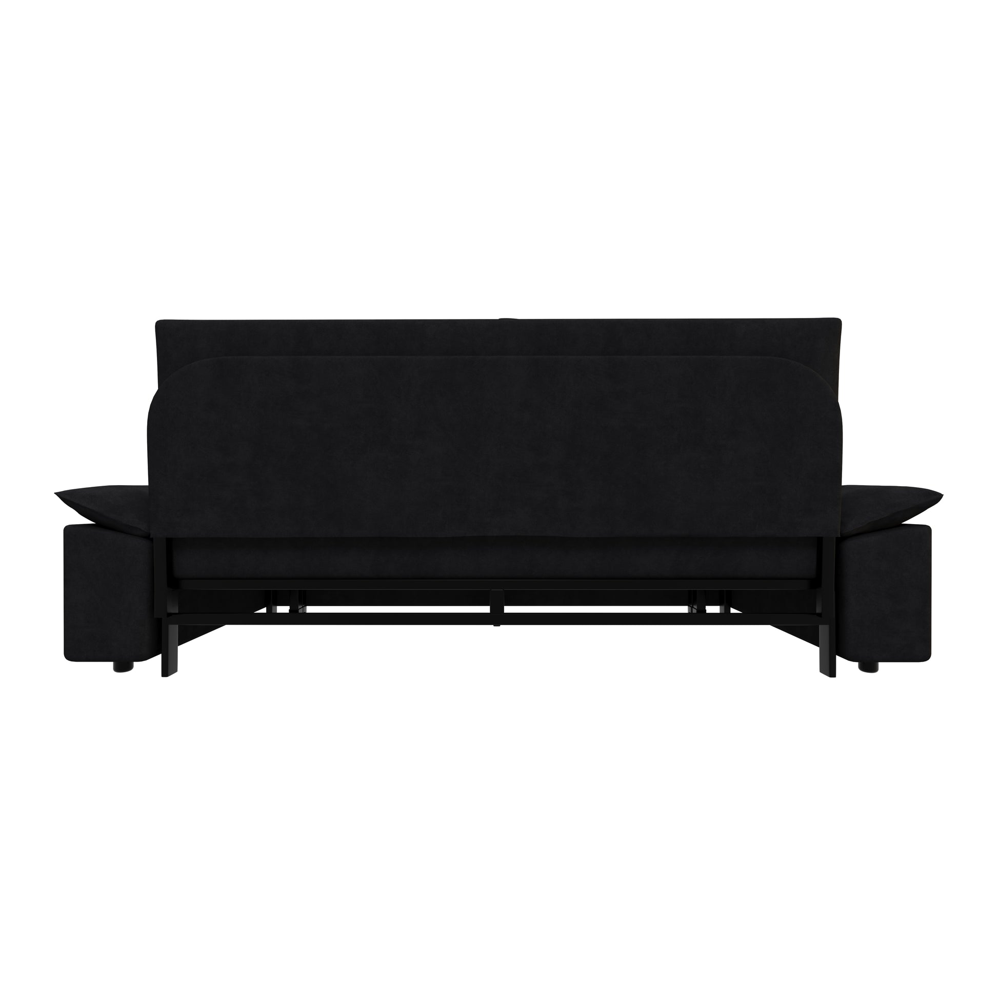 70.1" Queen Pull Out Sofa Bed, 3 In 1 Convertible Sleeper Sofa With 2 Soft Pillows,Multi Functional Velvet Loveseat Bed,Black Old Sku:W1885P151425 Black Velvet Velvet 2 Seat