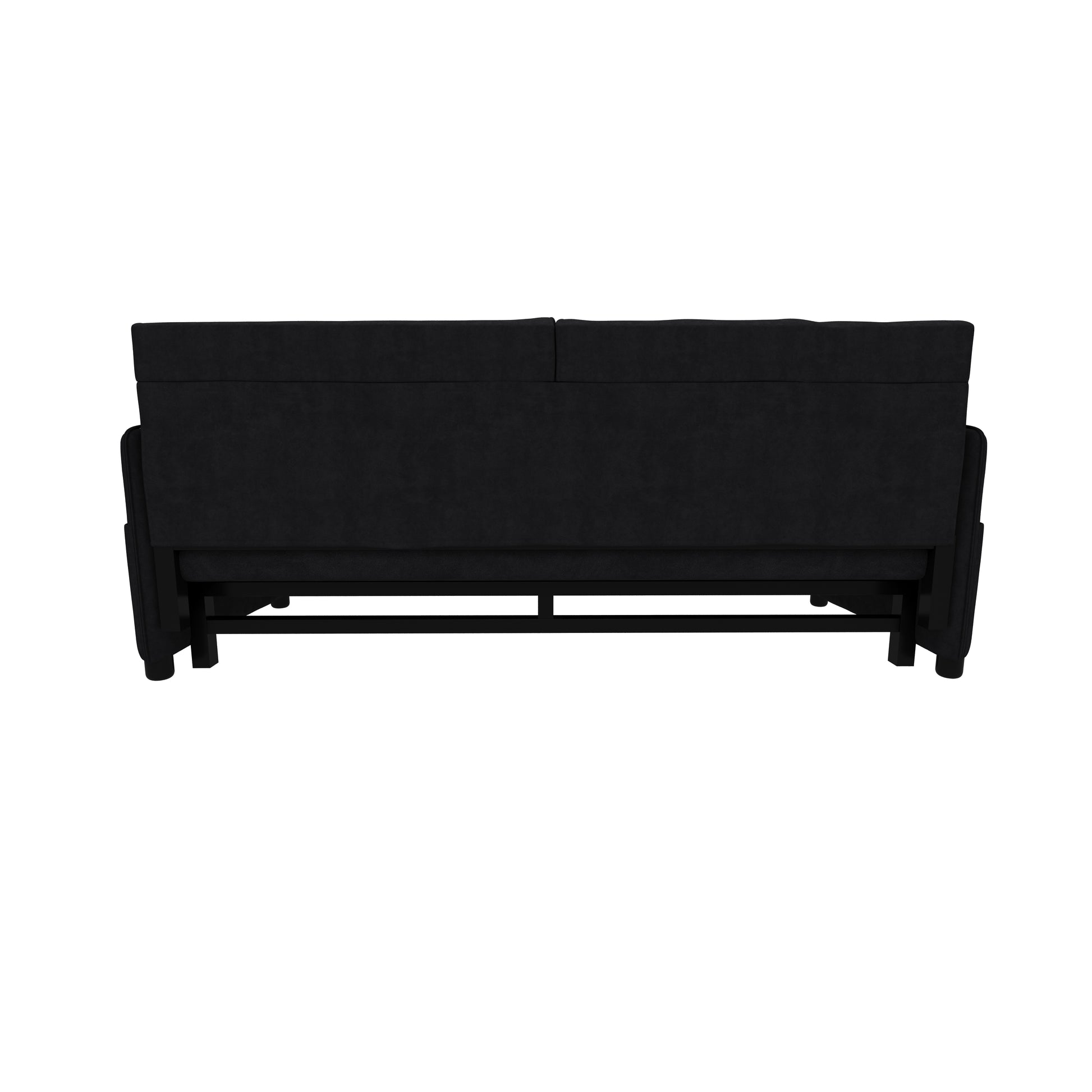 63.8" Queen Pull Out Sofa Bed, 3 In 1 Convertible Sleeper Sofa With Side Storage,Multi Functional Velvet Loveseat Bed For Living Room,Bedroom,Apartment,Office,Black Old Sku:W1885P151441 Black Velvet Velvet 2 Seat