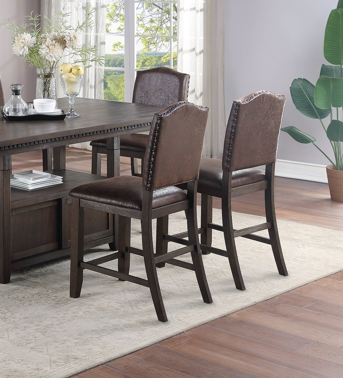 Dining Room Furniture Rustic Espresso Counter Height espresso-wood-dining room-solid