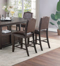 Dining Room Furniture Rustic Espresso Counter Height Table W Storage Base High Chairs 7Pc Counter Ht. Dining Set Rustic Espresso Faux Leather Upholstered Seats Espresso Wood Dining Room Solid Wood Pine Rectangular Dining Table With Chair Upholstered