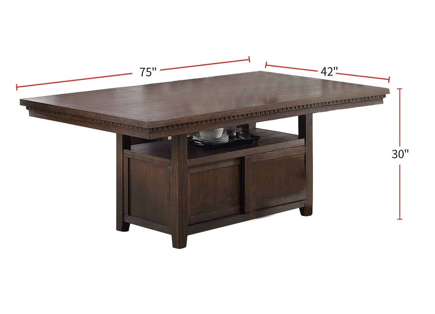 Dining Room Furniture Rustic Espresso Table w Storage espresso-wood-dining room-solid
