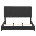 King Size Charcoal Grey Upholstered Platform Bed Box Spring Required King Grey Wood Bedroom Contemporary,Modern,Transitional Bed Frame Foam Polyester Polyester