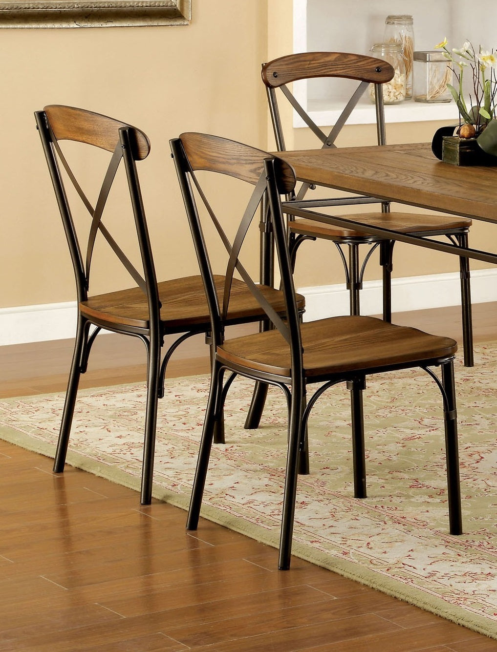 Industrial Style Set of 2pcs Dining Chairs Metal