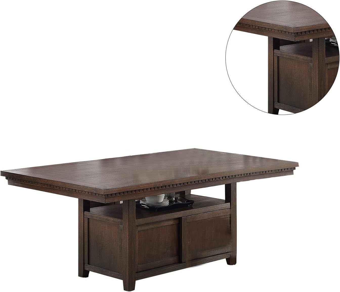 Dining Room Furniture Rustic Espresso Table w Storage espresso-wood-dining room-solid