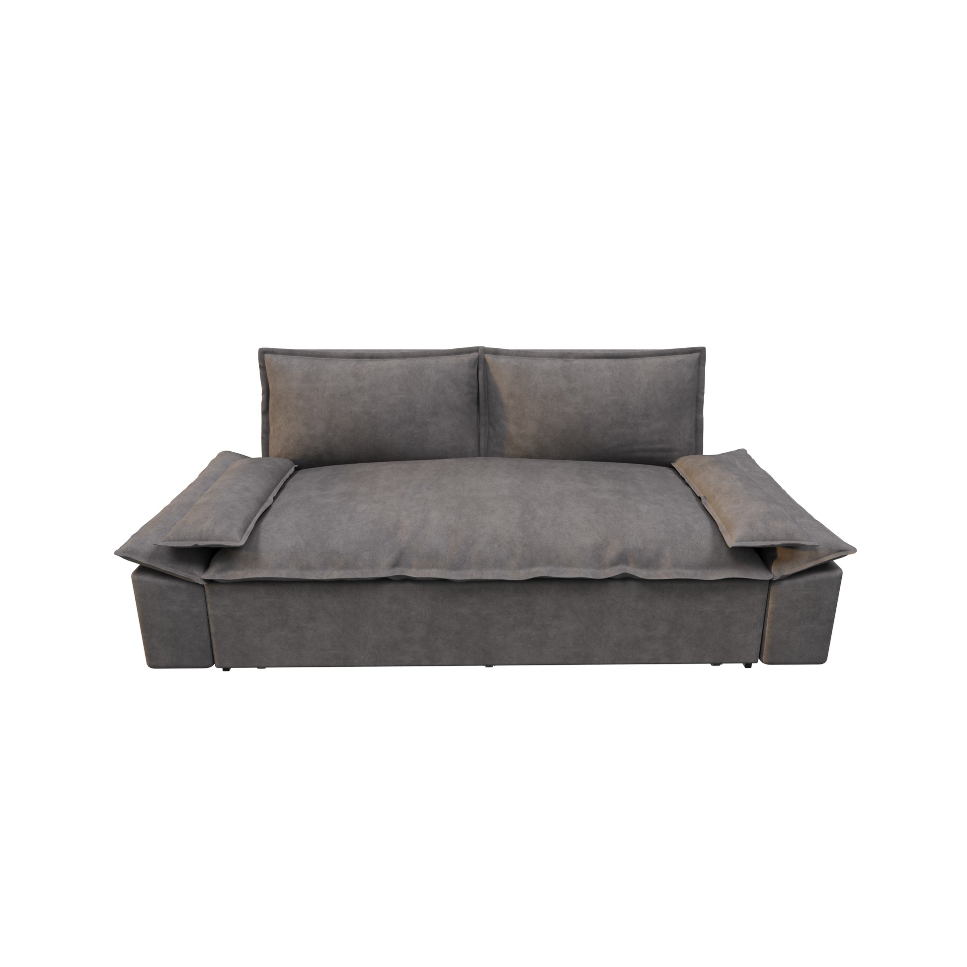 70.1" Queen Pull Out Sofa Bed, 3 In 1 Convertible Sleeper Sofa With 2 Soft Pillows,Multi Functional Velvet Loveseat Bed,Grey Old Sku:W1885P143788 Grey Velvet 2 Seat
