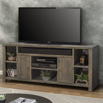 Joshua Creek 64 Inch Tv Stand Console For Tvs Up To 70 Inches, No Assembly Required, Barnwood Finish Brown Brown Primary Living Space 60 69 Inches 70 79 Inches Rustic,Transitional Alder 70 Inches Wood