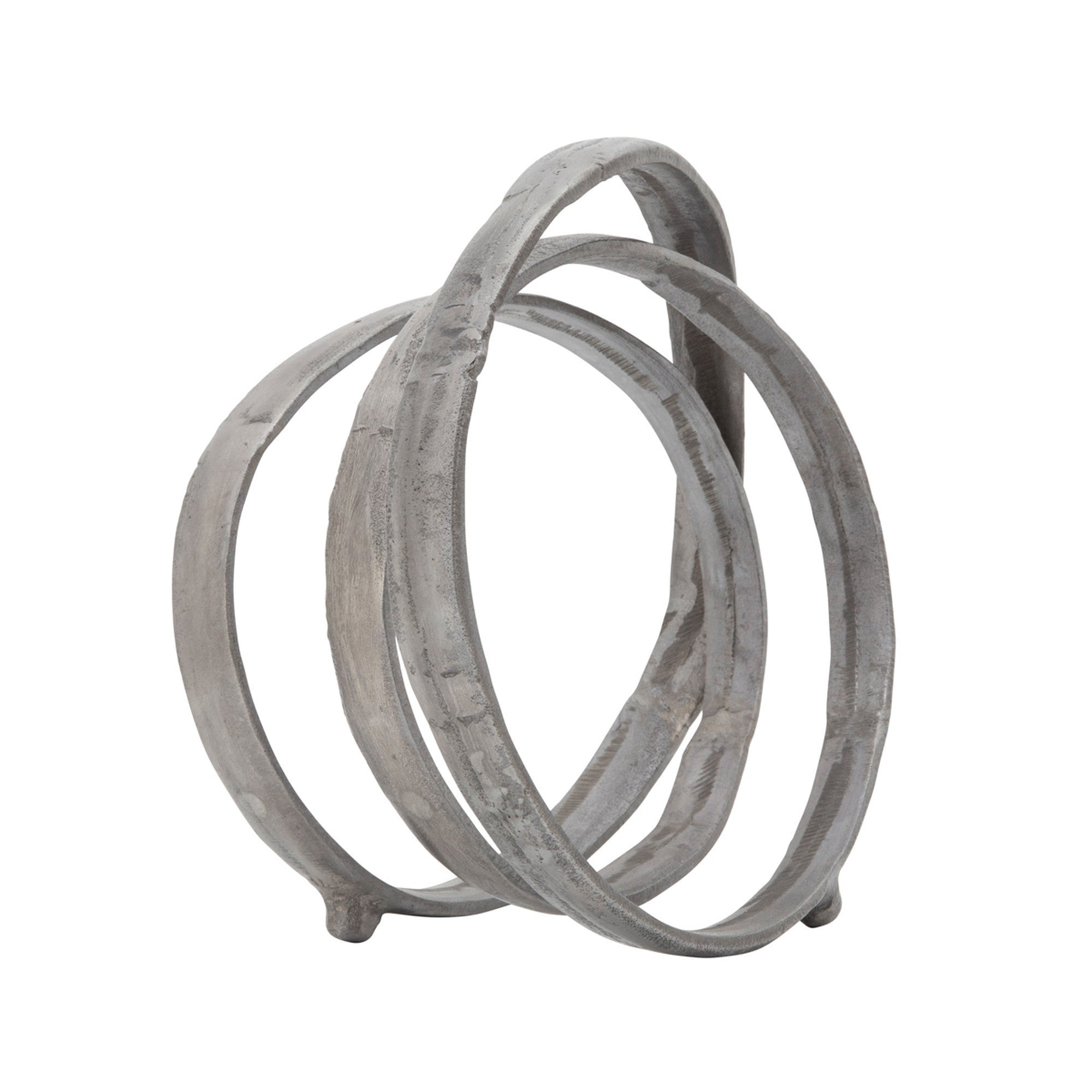 Sculpture with Metal Interconnected Ring Design,