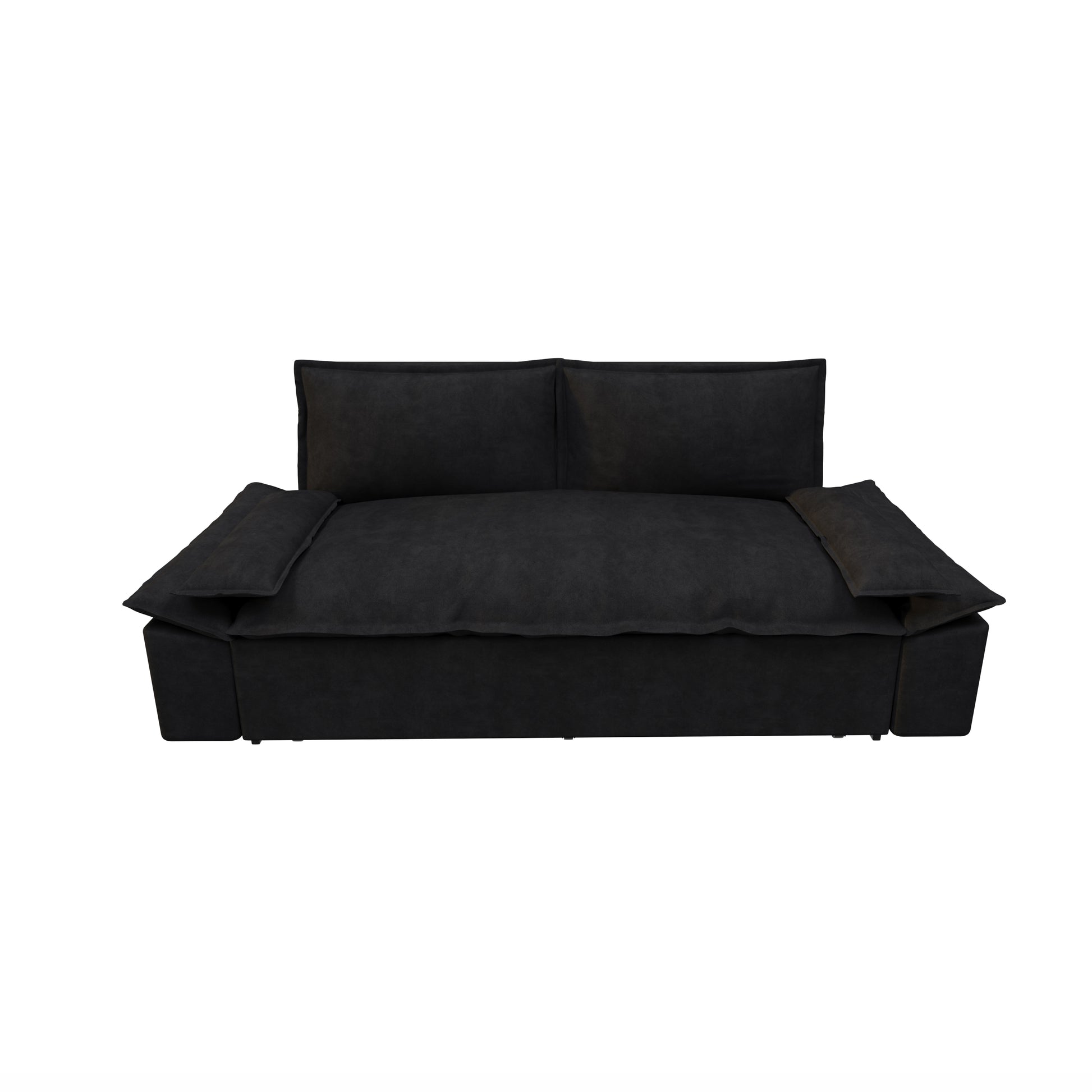 70.1" Queen Pull Out Sofa Bed, 3 In 1 Convertible Sleeper Sofa With 2 Soft Pillows,Multi Functional Velvet Loveseat Bed,Black Old Sku:W1885P151425 Black Velvet Velvet 2 Seat