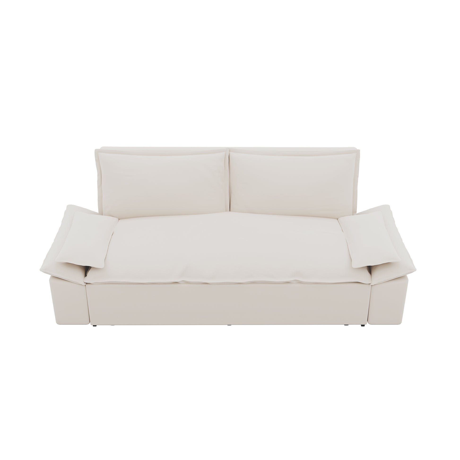 70.1" Queen Pull Out Sofa Bed, 3 In 1 Convertible Sleeper Sofa With 2 Soft Pillows,Multi Functional Velvet Loveseat Bed,Beige Old Sku:W1885134131 Beige Velvet 2 Seat