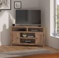 Joshua Creek 52 Inch Corner Tv Stand For Tvs Up To 55 Inches, No Assembly Required, Barnwood Finish Brown Brown Primary Living Space 50 59 Inches 50 59 Inches Rustic,Transitional Alder 55 Inches Wood