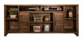 Sausalito 74 Inch Tv Stand Console For Tvs Up To 85 Inches, No Assembly Required, Whiskey Finish Brown Brown Primary Living Space 80 89 Inches 80 89 Inches Lodge,Rustic,Transitional Alder 85 Inches Wood