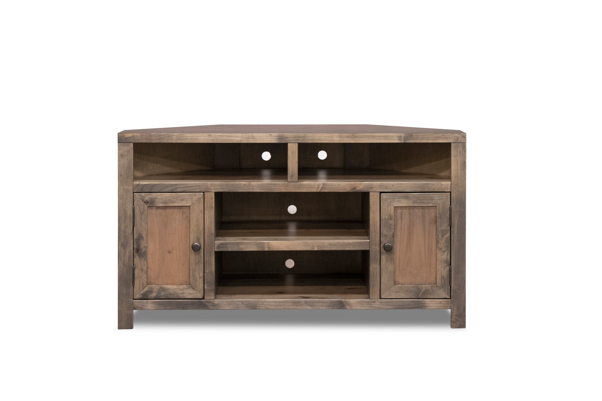 Joshua Creek 52 Inch Corner Tv Stand For Tvs Up To 55 Inches, No Assembly Required, Barnwood Finish Brown Brown Primary Living Space 50 59 Inches 50 59 Inches Rustic,Transitional Alder 55 Inches Wood