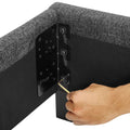 King Size Charcoal Grey Upholstered Platform Bed Box Spring Required King Grey Wood Bedroom Contemporary,Modern,Transitional Bed Frame Foam Polyester Polyester