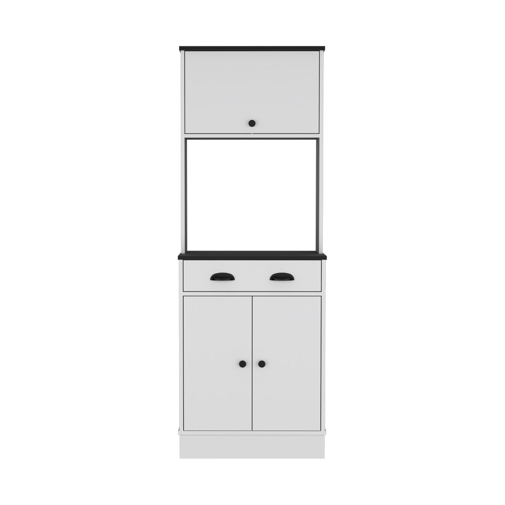 Pantry Cabinet Microwave Stand Warden, Kitchen, White Black White Black Particle Board Engineered Wood