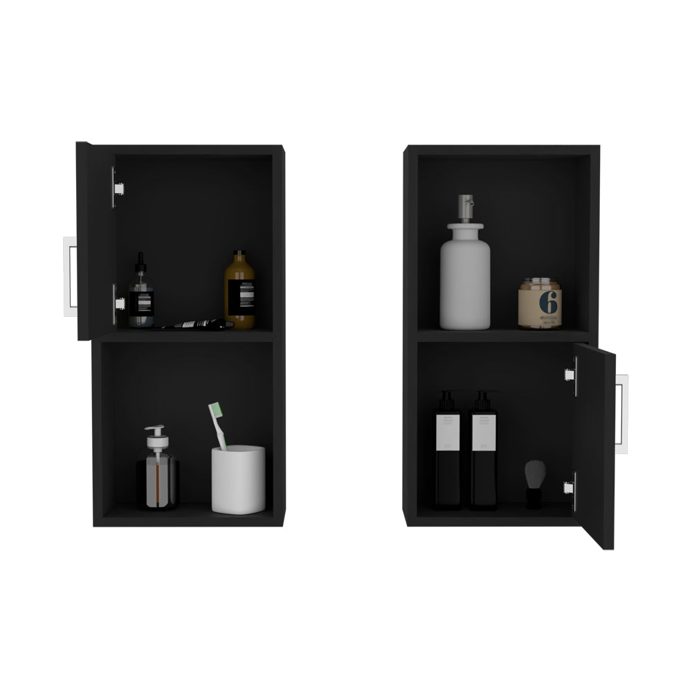 Medicine Cabinet Florence, Bathroom, Black Black Particle Board Engineered Wood