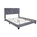 Gray Queen Size Adjustable Upholstered Bed Stain Resistant And Durable, Modern Style Box Spring Not Required Queen Gray Wood Espresso Bedroom Contemporary,Minimalist,Modern,Shabby Chic Rubberwood Adjustable Bedbase Fiber Foam And Polyester Fiber Pad