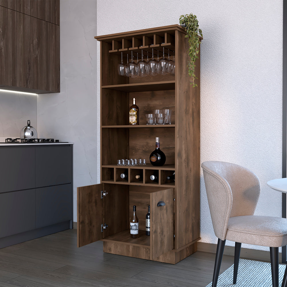 Bar Cabinet Taholah, Living Room, Dark Brown Dark Brown Particle Board Engineered Wood