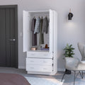 Armoire Ramey, Bedroom, White White Particle Board Engineered Wood