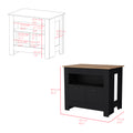 Kitchen Island Geneva, Black Macadamia Multicolor Particle Board Engineered Wood