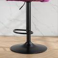 Swivel Velvet Barstools Adjusatble Seat Height From 25 33 Inch,17.7Inch Base, Modern Upholstered Bar Stools With Backs Comfortable Tufted For Home Pub And Kitchen Island,Purple,Set Of 2,Sw1812Pp Purple American Design Foam Velvet