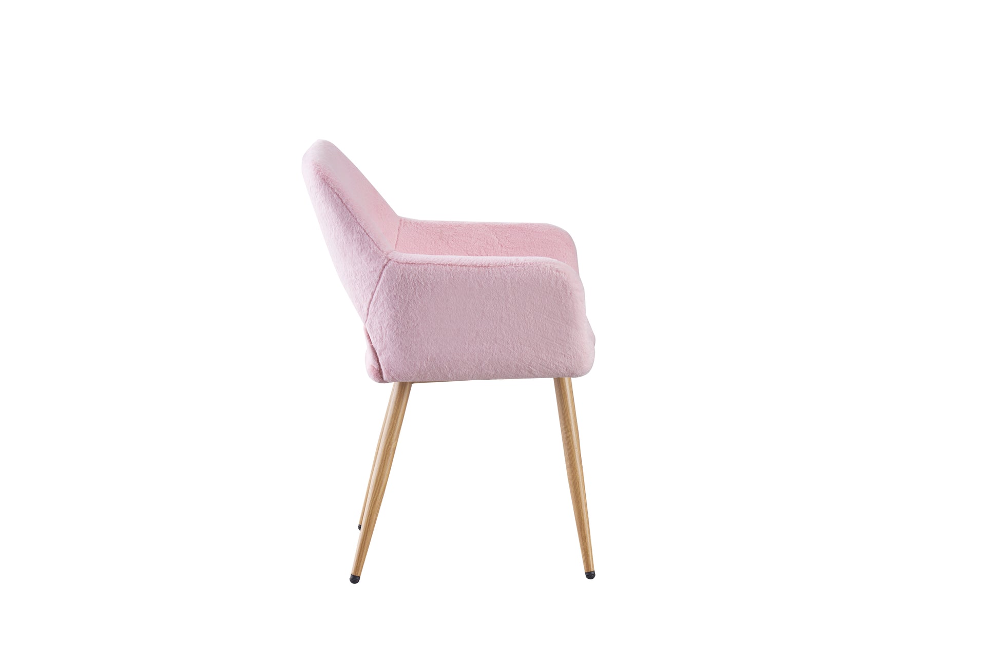 Pink Faux Fur Vanity Chair, Cute Vanity Chair For Girls Women Modern Upholstered Faux Fur Armchair With Metal Legs For Makeup Bedroom Living Room Pink Beige Brown Fabric