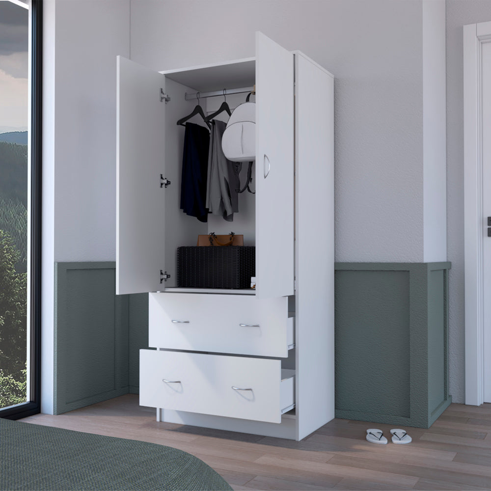 Armoire Edie, Bedroom, White White Particle Board Engineered Wood