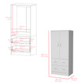 Armoire Edie, Bedroom, White White Particle Board Engineered Wood