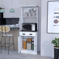 Pantry Cabinet Microwave Stand Warden, Kitchen, White Black White Black Particle Board Engineered Wood