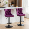 Swivel Velvet Barstools Adjusatble Seat Height From 25 33 Inch,17.7Inch Base, Modern Upholstered Bar Stools With Backs Comfortable Tufted For Home Pub And Kitchen Island,Purple,Set Of 2,Sw1812Pp Purple American Design Foam Velvet