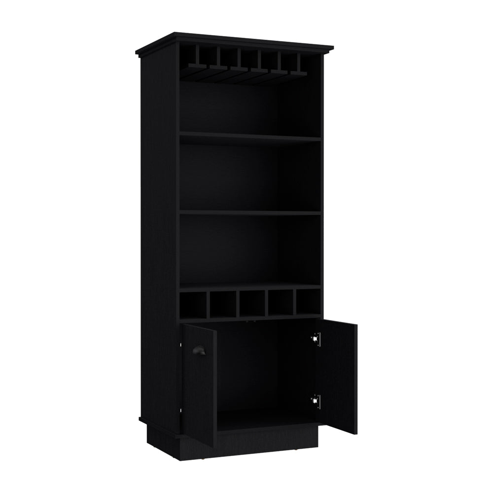 Bar Cabinet Taholah, Living Room, Black Black Particle Board Engineered Wood