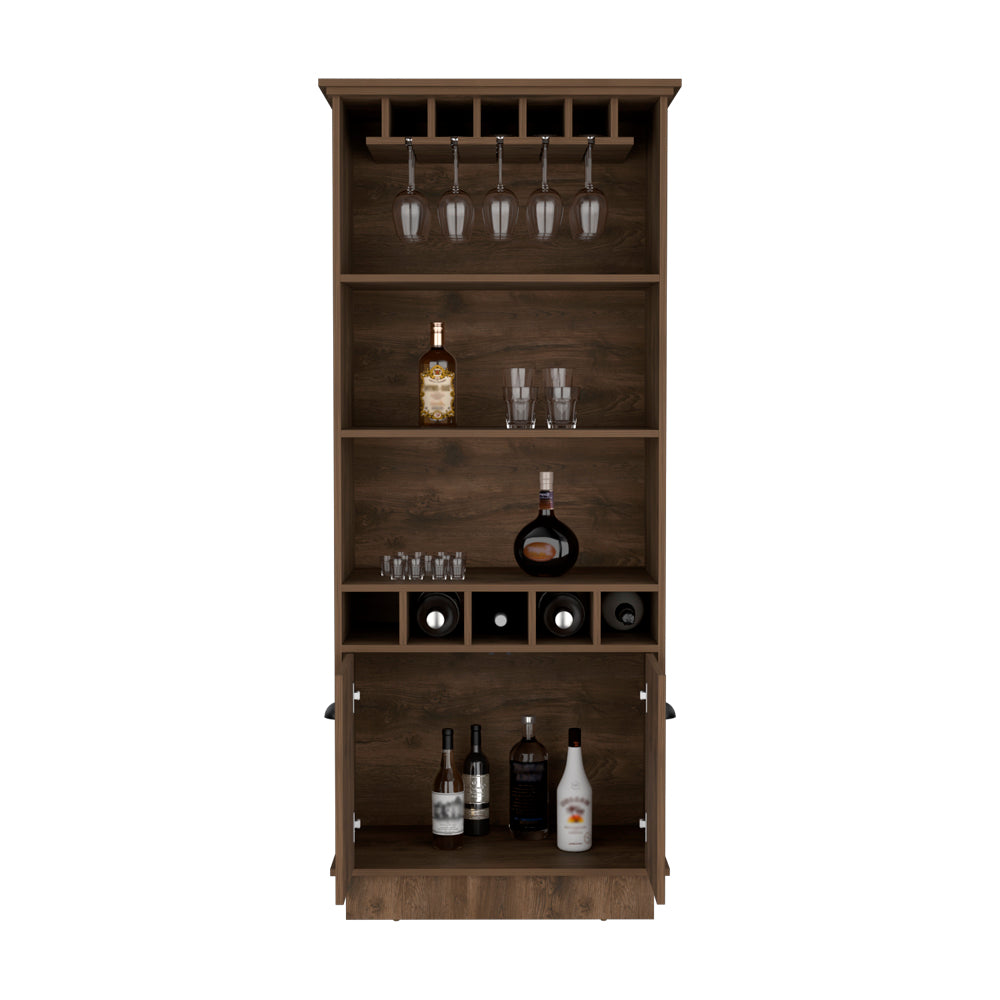 Bar Cabinet Taholah, Living Room, Dark Brown Dark Brown Particle Board Engineered Wood