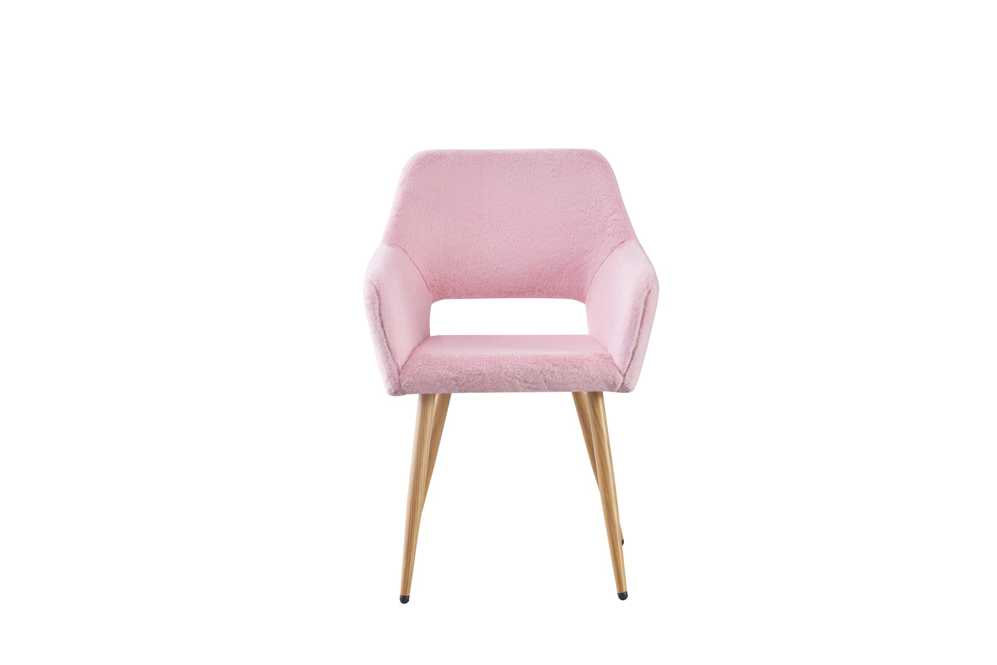 Pink Faux Fur Vanity Chair, Cute Vanity Chair For Girls Women Modern Upholstered Faux Fur Armchair With Metal Legs For Makeup Bedroom Living Room Pink Beige Brown Fabric