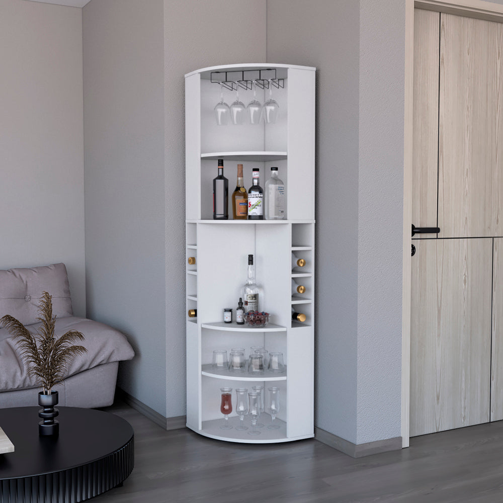 Bar Cabinet Jansen, Living Room, White White Particle Board Engineered Wood