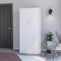 Armoire Ramey, Bedroom, White White Particle Board Engineered Wood