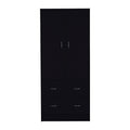 Armoire Edie, Bedroom, Black Black Particle Board Engineered Wood