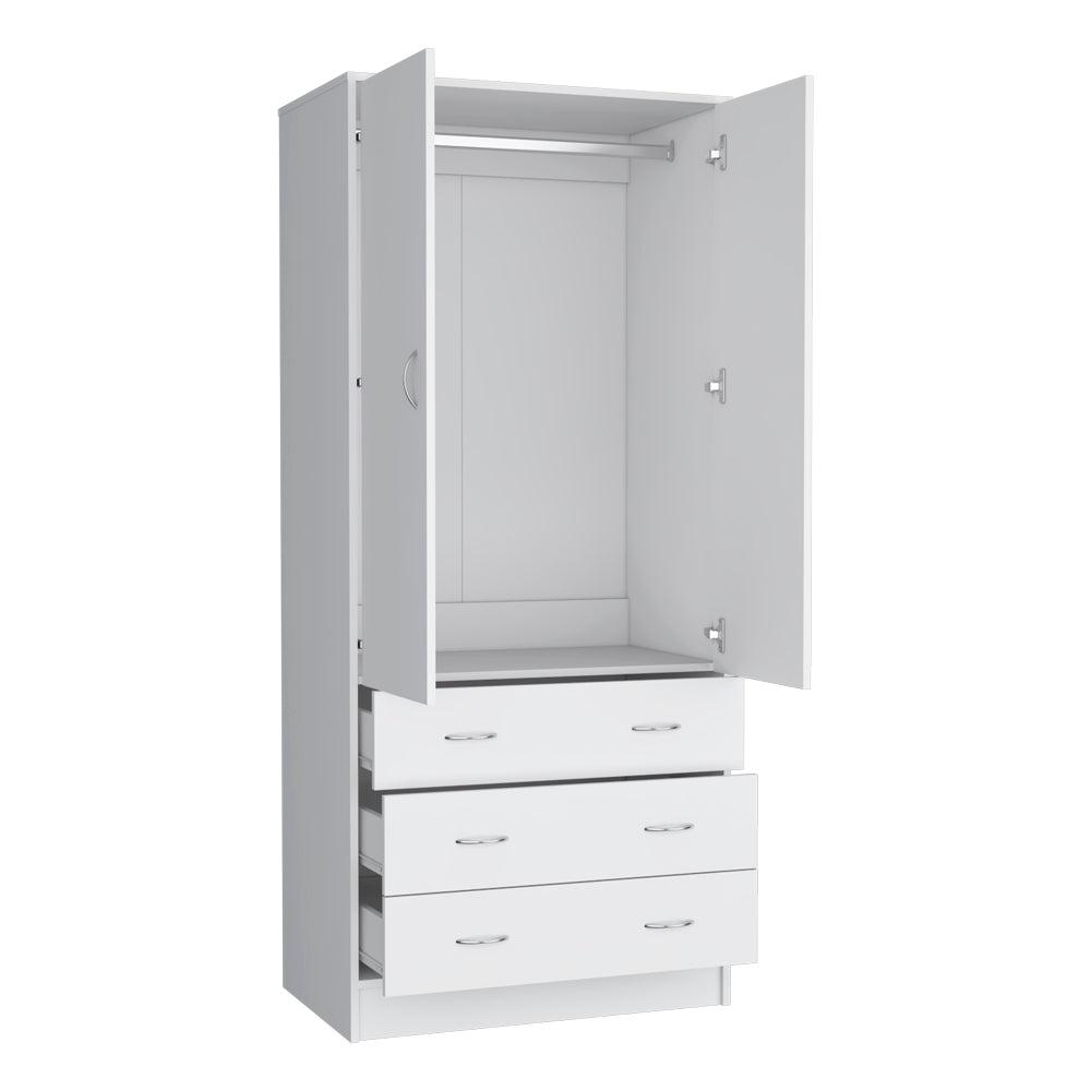 Armoire Ramey, Bedroom, White White Particle Board Engineered Wood