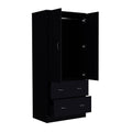 Armoire Edie, Bedroom, Black Black Particle Board Engineered Wood