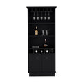 Bar Cabinet Taholah, Living Room, Black Black Particle Board Engineered Wood