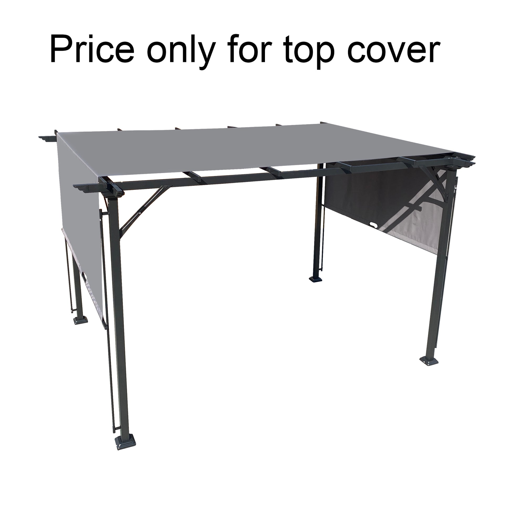 Universal Canopy Cover Replacement For 12X9 Ft Curved Outdoor Pergola Structure Grey Grey Polyester