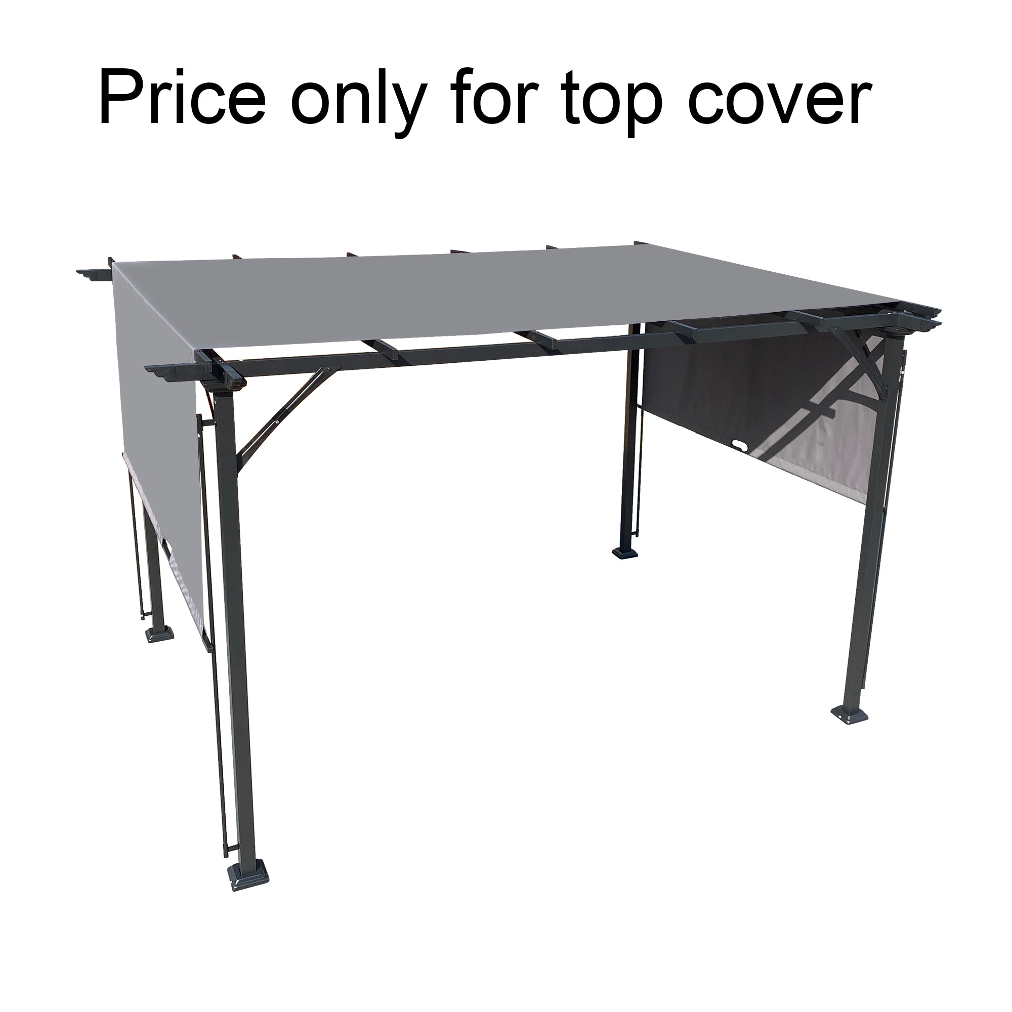 Universal Canopy Cover Replacement for 12x9 Ft Curved grey-polyester
