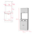 Pantry Cabinet Microwave Stand Warden, Kitchen, White White Particle Board Engineered Wood