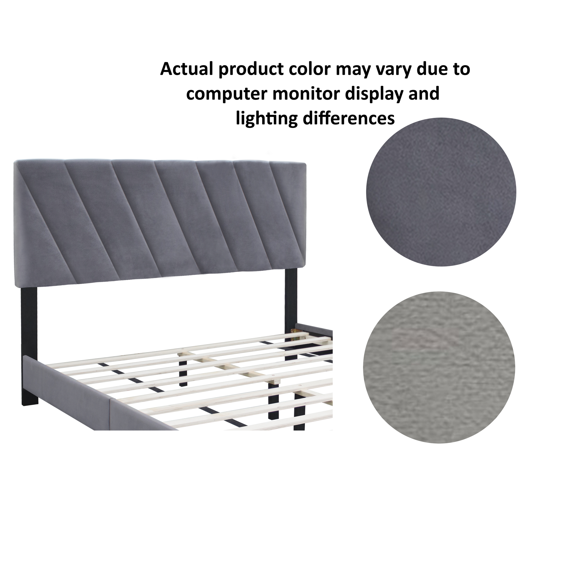 Gray Queen Size Adjustable Upholstered Bed Stain Resistant And Durable, Modern Style Box Spring Not Required Queen Gray Wood Espresso Bedroom Contemporary,Minimalist,Modern,Shabby Chic Rubberwood Adjustable Bedbase Fiber Foam And Polyester Fiber Pad