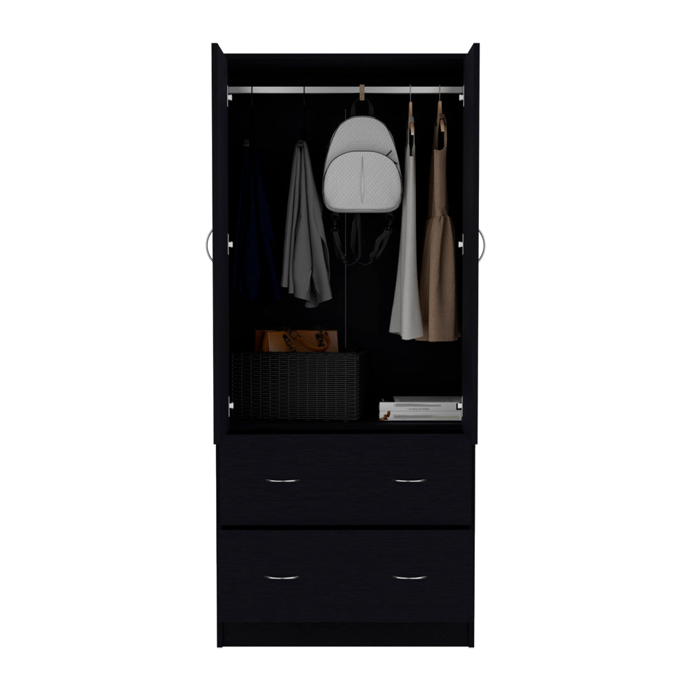 Armoire Edie, Bedroom, Black Black Particle Board Engineered Wood