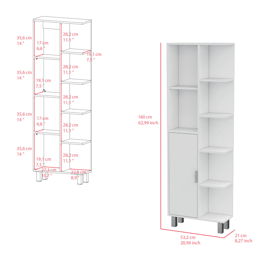 Linen Cabinet Derby, Bathroom, White White Particle Board Engineered Wood